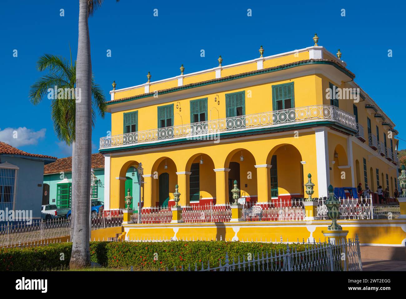 Palacio Brunet at Plaza Mayor in historic city centre of Trinidad, Cuba. Now this building is Museo Romantico Museum. Historic Trinidad Centre is a Wo Stock Photo