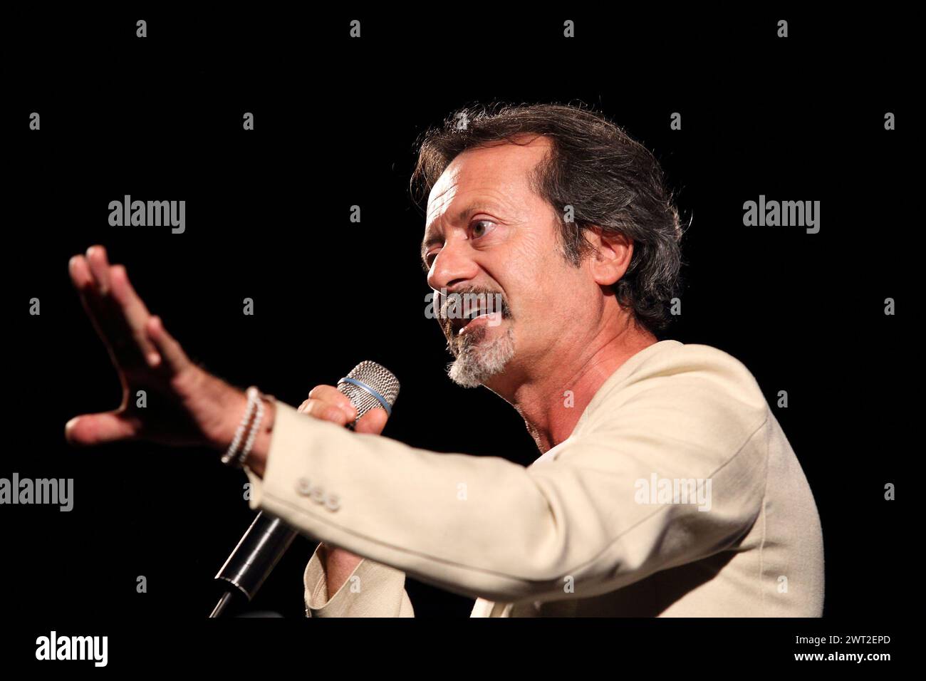 The italian actor Rocco Papaleo performs live at Pomigliano Jazz Festival Stock Photo