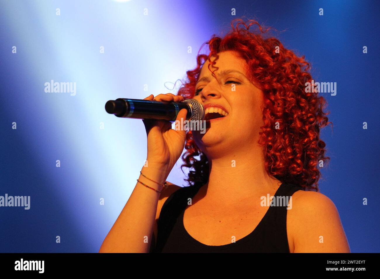 The italian singer Noemi performs live during a concert in Naples Stock