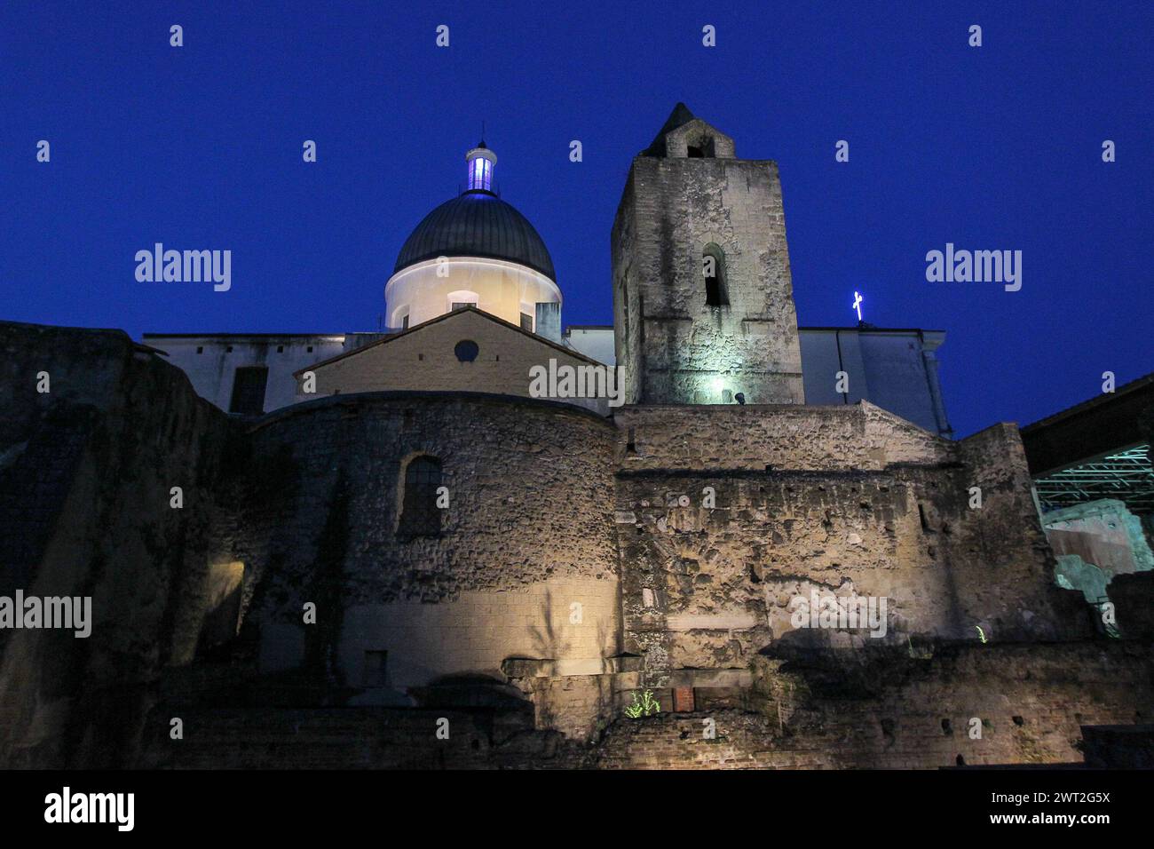 An external view of the Paleochristian Basilicas in Cimitile. Stock Photo