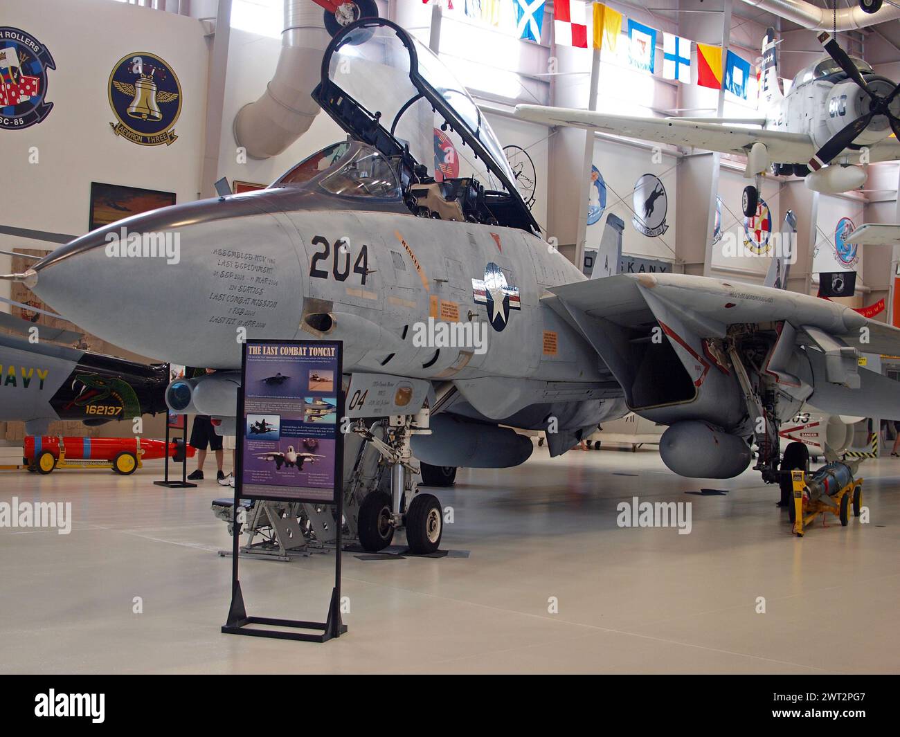 Pensacola, Florida, United States - August 10, 2012: The last F-14 Tomcat that saw combat in the National Naval Aviation Museum. Stock Photo
