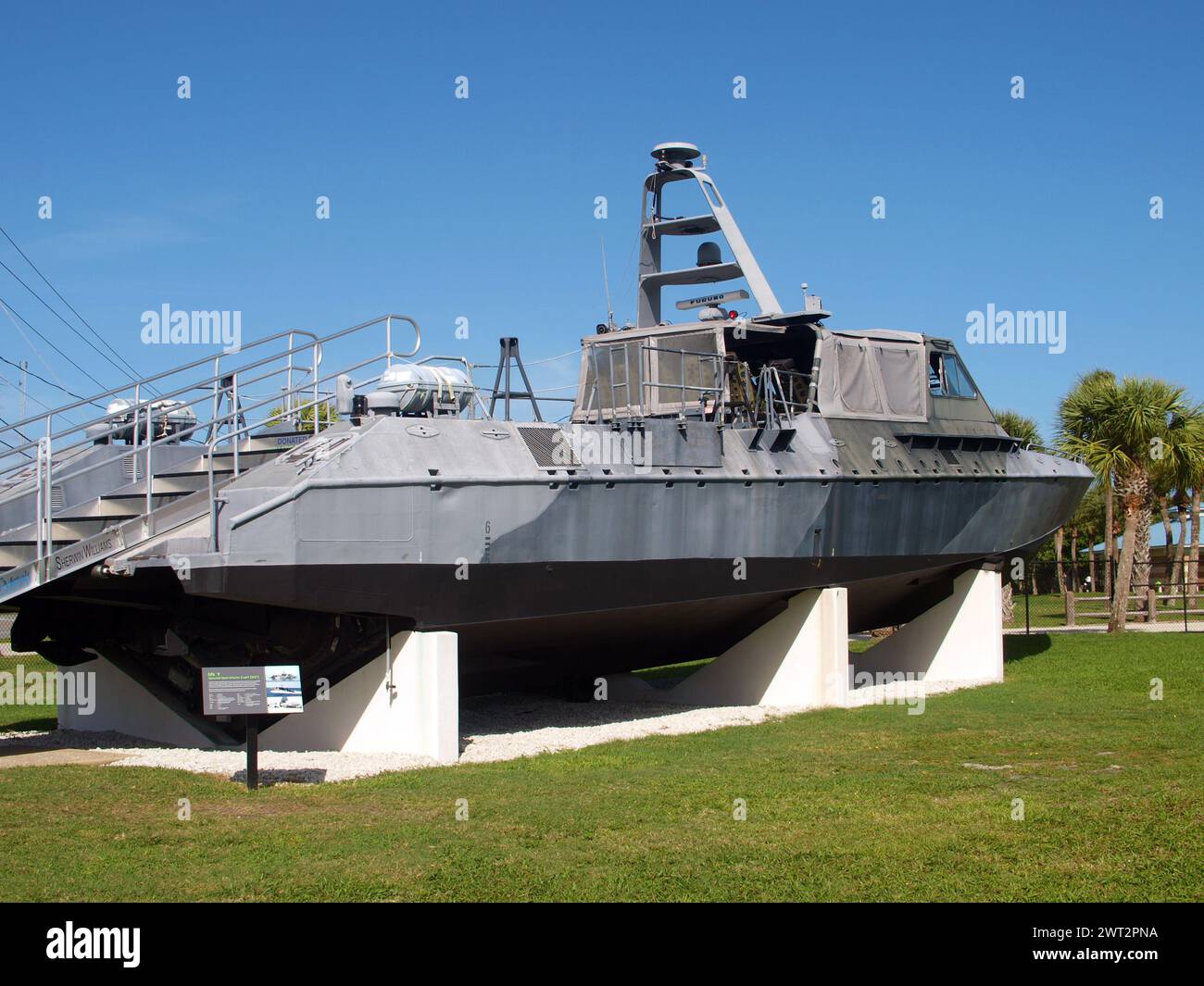 Ft. Pierce, Florida, United States - December 29, 2015: Mark V SOC (Special Operations Craft) in the National Navy UDT-SEAL Museum. Stock Photo