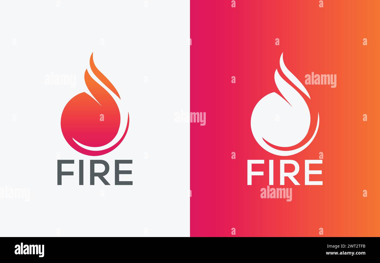 Minimalist Fire flame vector logo. Modern colorful Bonfire vector logo. abstract colorful Fire logo Stock Vector