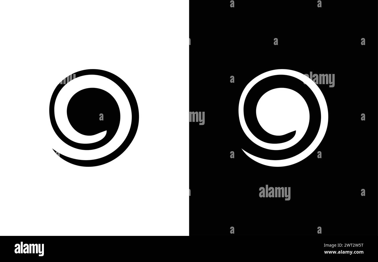 Minimalist Letter o twist vector logo. Modern Spiral vector logo. abstract Spiral. Stock Vector