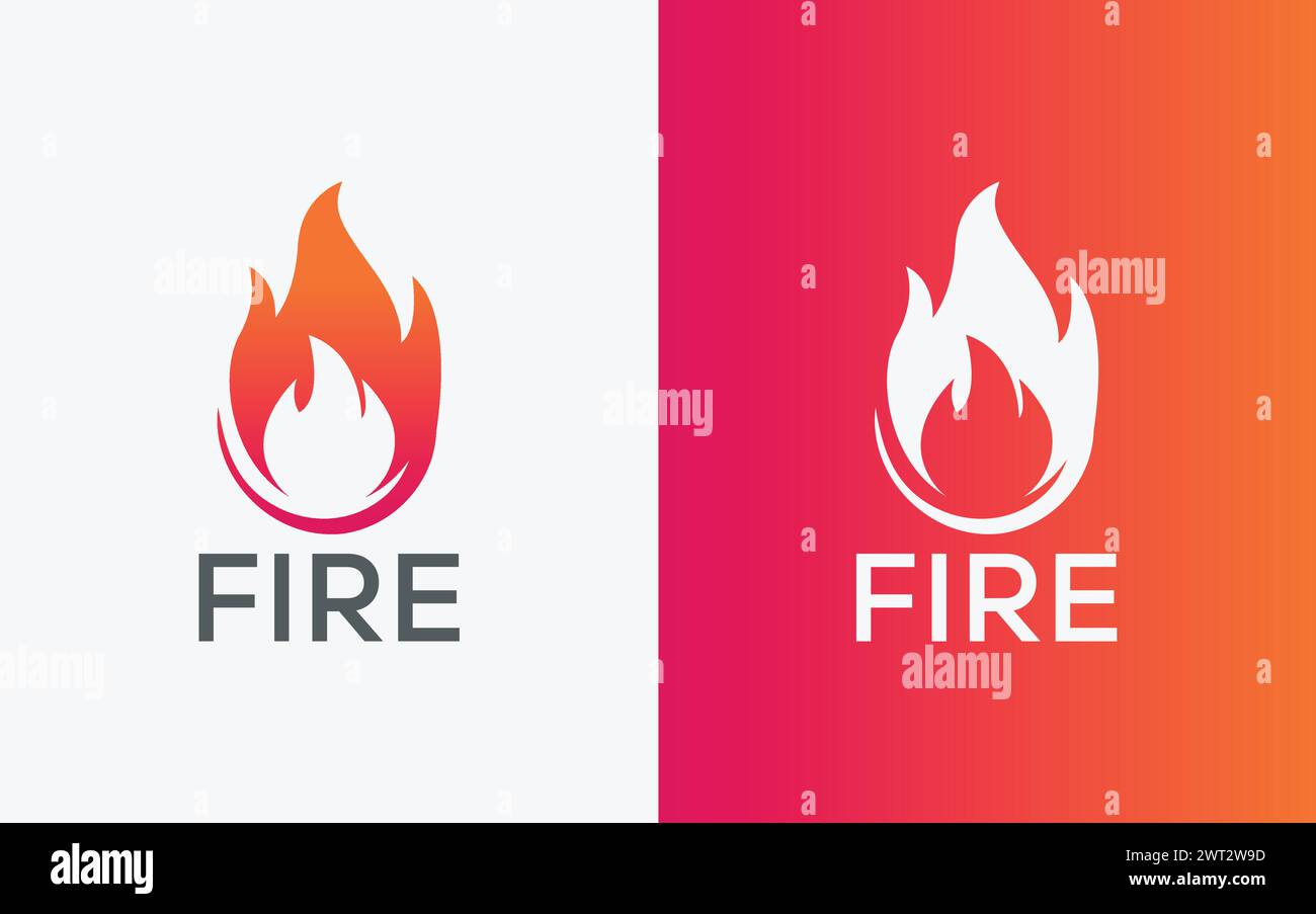 Minimalist Fire flame vector logo. Modern colorful Bonfire vector logo. abstract colorful Fire logo Stock Vector