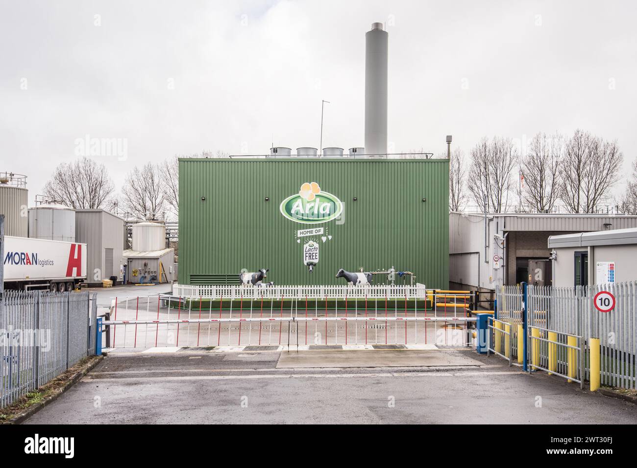 Arla Foods Creamery, Sowarh Field Industrial Estate,Settle,BD24 9AE a milk processing site in Yorkshire (which is a cooperative). Stock Photo