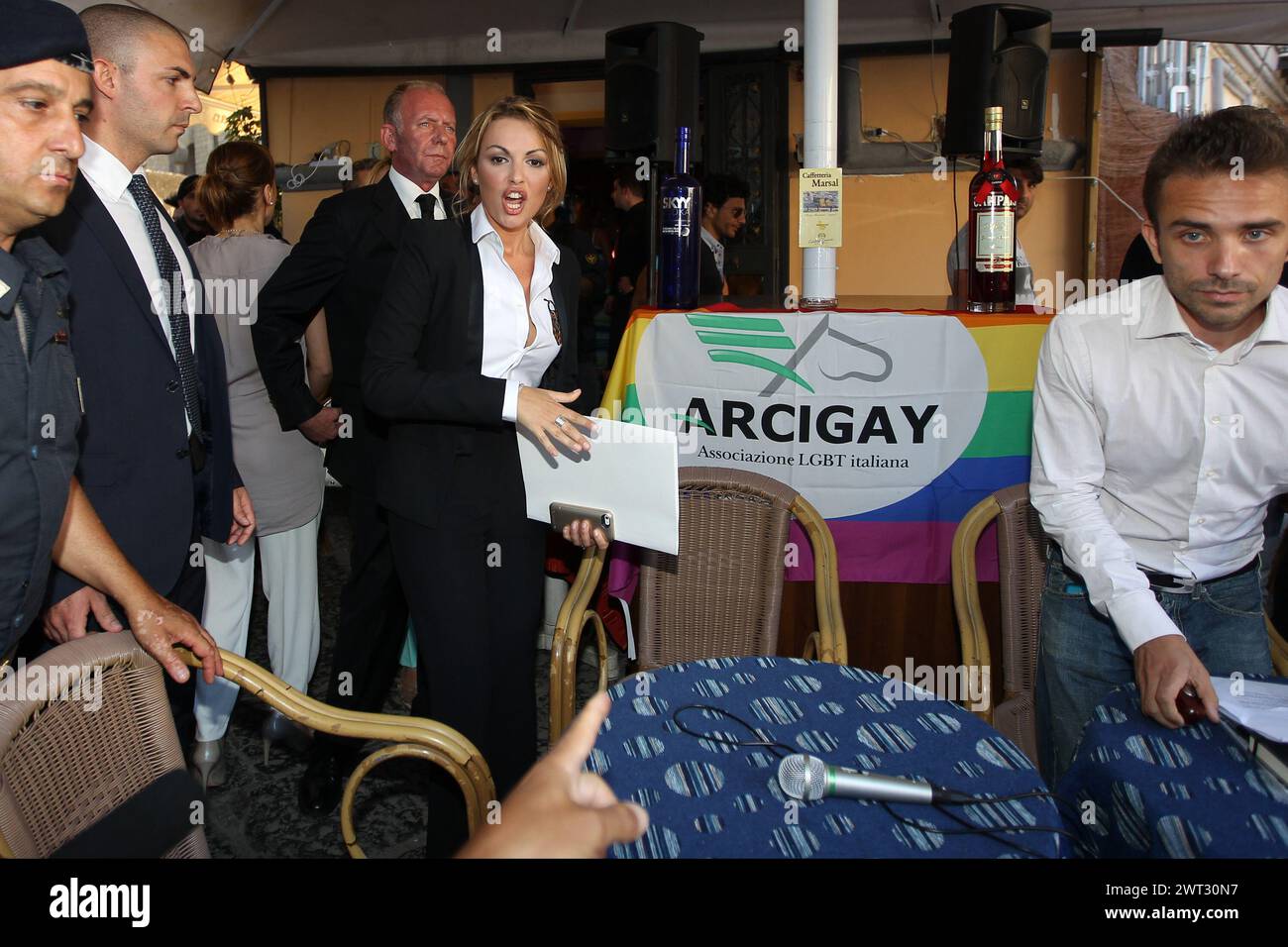 Francesca Pascale arrives at the ArciGay press conference to get the tiles Stock Photo
