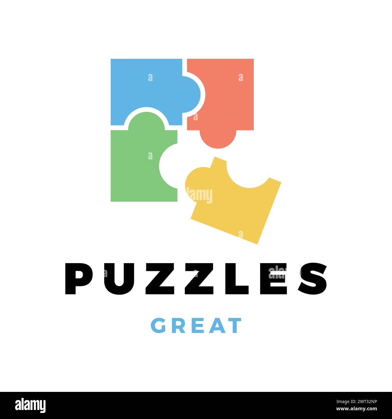 Puzzle Icon Logo Design Template Stock Vector