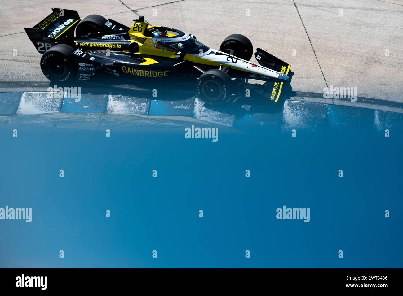 Sebring, Fl, USA. 26th Feb, 2024. COLTON HERTA (26) of Valencia, California drives on track during the Sebring Open Test at Sebring International Raceway in Sebring FL. (Credit Image: © Colin Mayr Grindstone Media Grou/ASP) EDITORIAL USAGE ONLY! Not for Commercial USAGE! Stock Photo