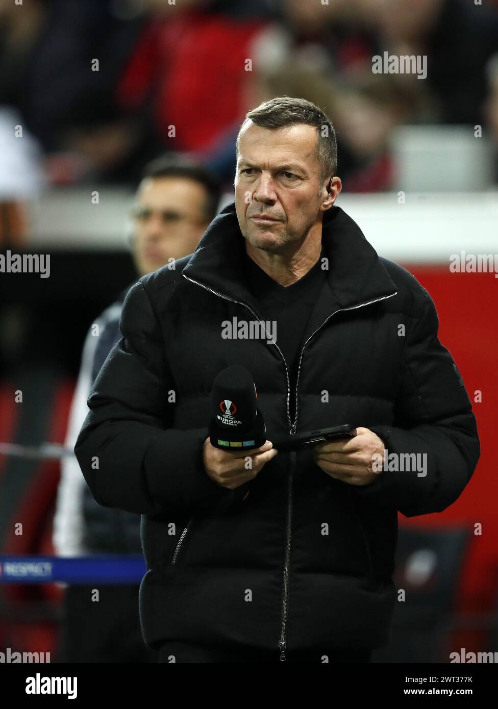 LEVERKUSEN - RTL Experte Lothar Matthaus during the UEFA Europa league eighth final match between Bayer 04 Leverkusen and FK Qarabag at De Bay Arena on March 14, 2024 in Leverkusen, Germany. ANP | Hollandse Hoogte | Bart Stoutjesdijk Stock Photo