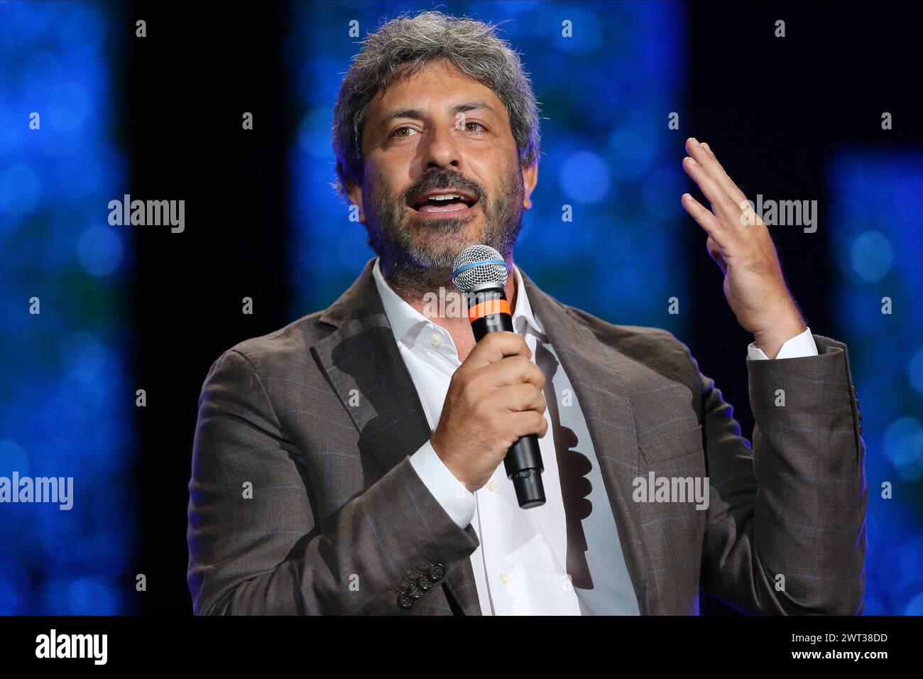 The President of the Italian Chamber, Roberto Fico, during the Italy 5-Star event. Stock Photo