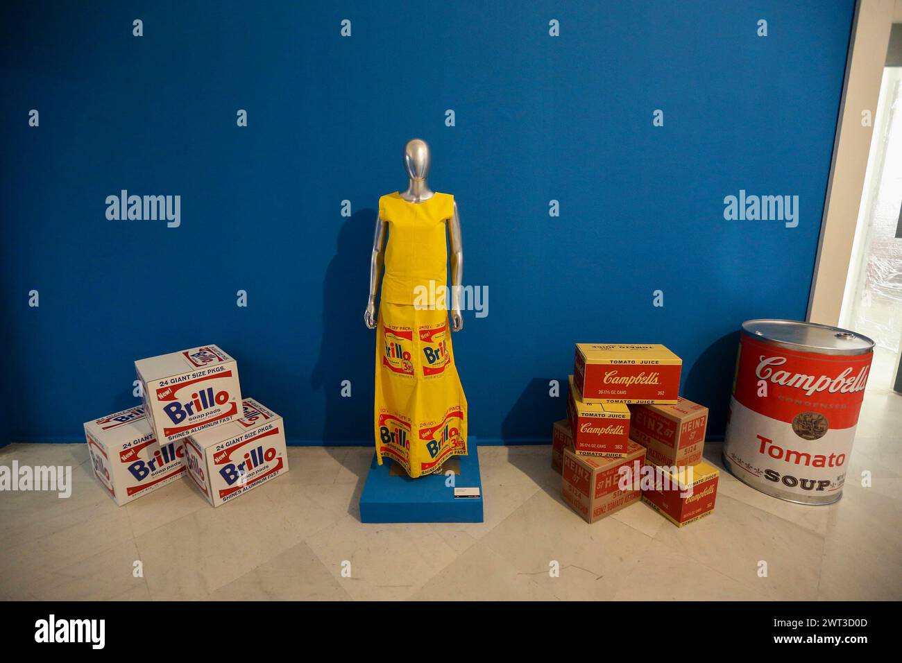 A view of the exhibition dedicated to Andy Warhol in Naples, entitled 'Andy is Back', during the preview for the press. Stock Photo