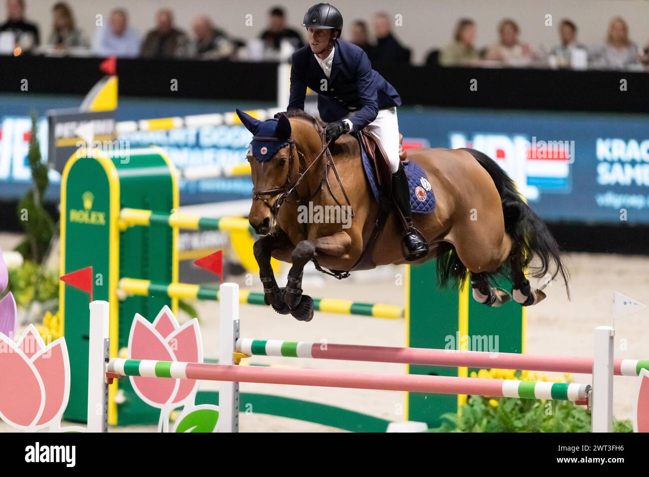 Denbosch, Netherlands - March 10, 2024. Ben Maher of Great Britain and ...