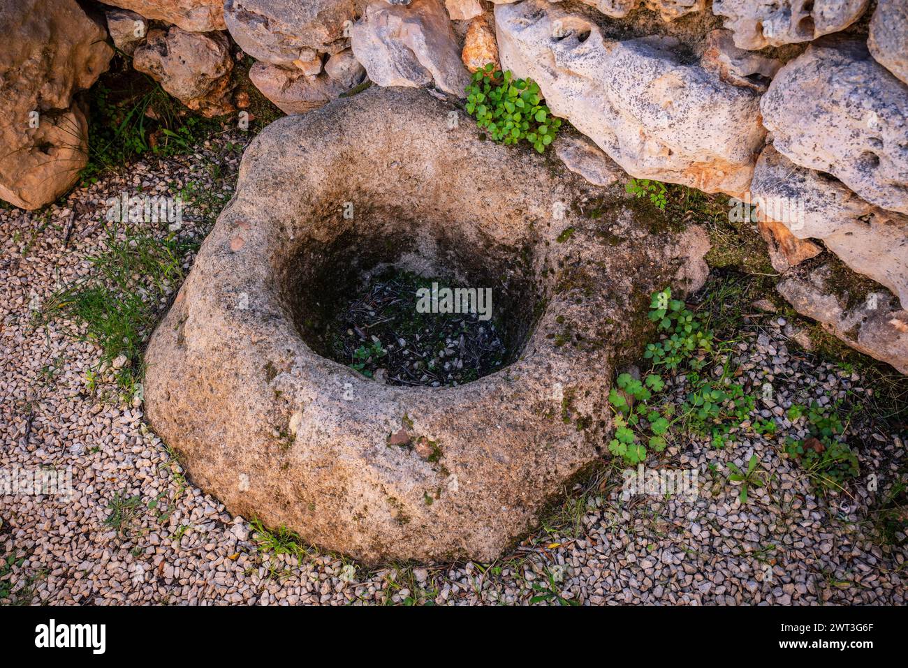 ancient oven from Roman times, Hospitalet Vell archeological site, Majorca, Balearic Islands, Spain Stock Photo