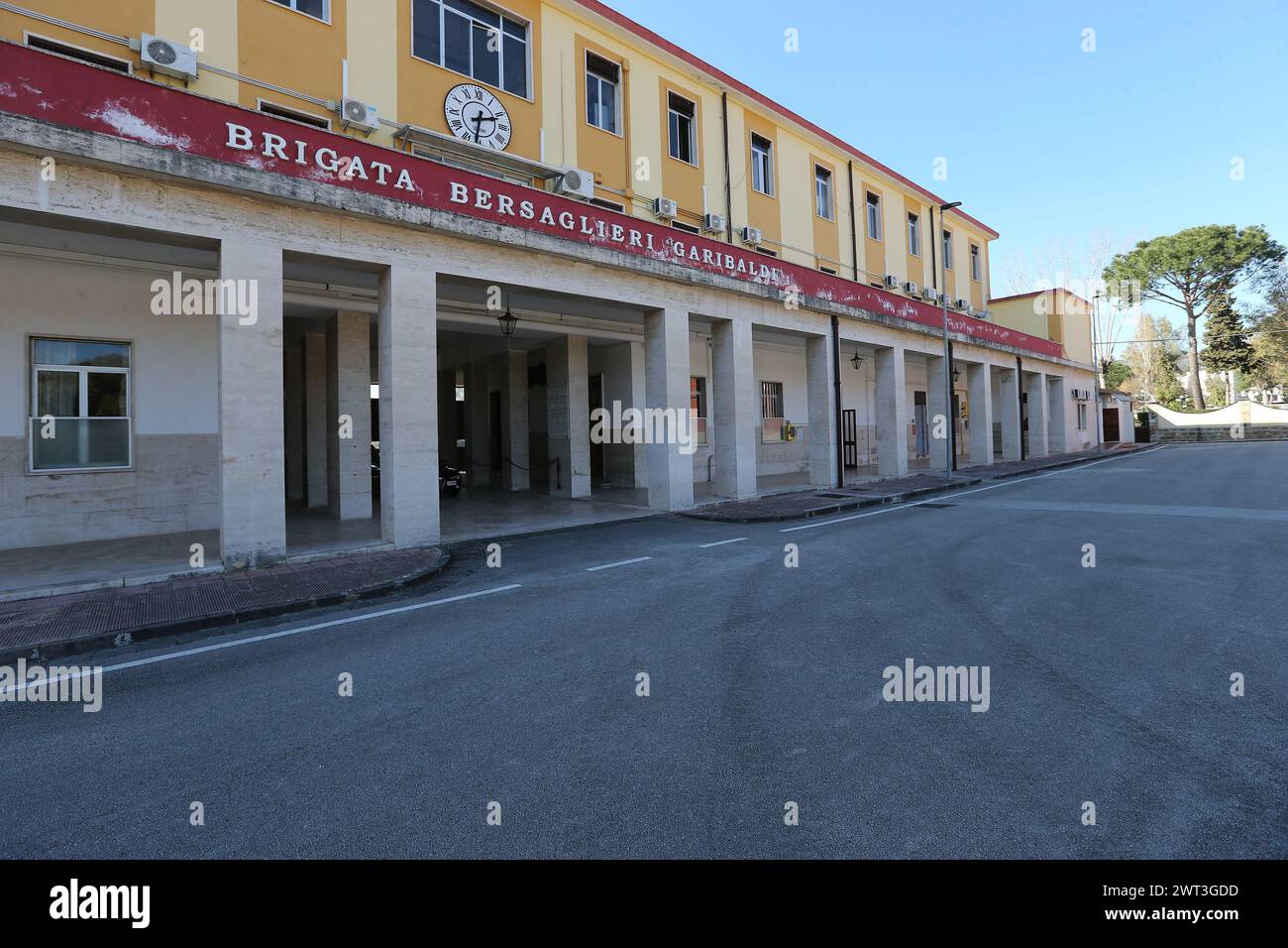 A external view of the Ferrari Orsi military barracks Stock Photo - Alamy