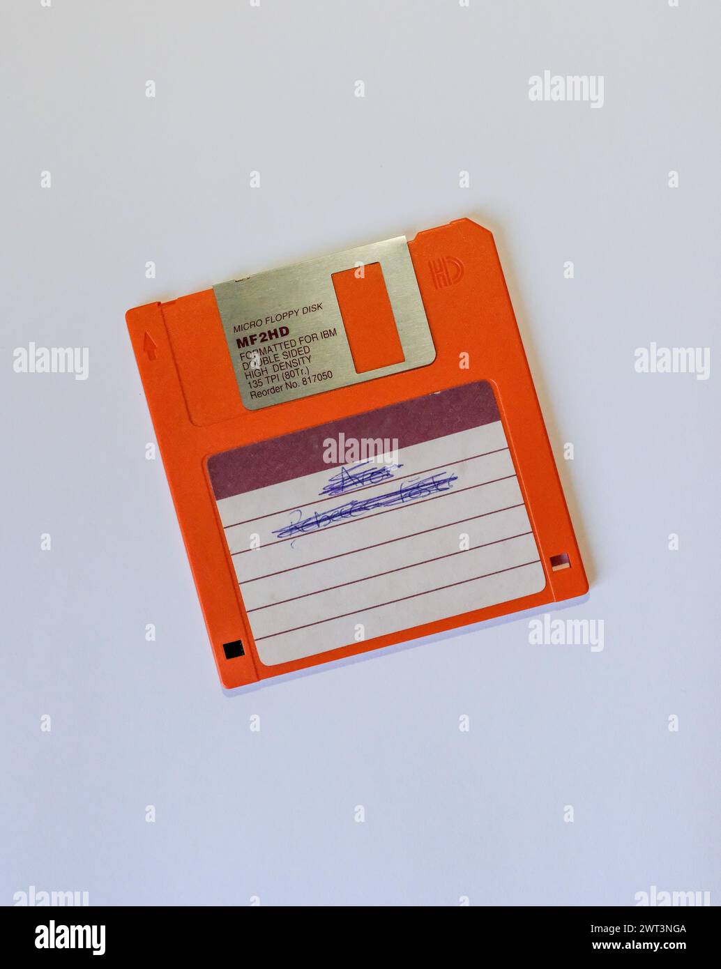 Floppy Discs used for File storage and backup in the 1980s an d 1990s on home and business PCs Stock Photo