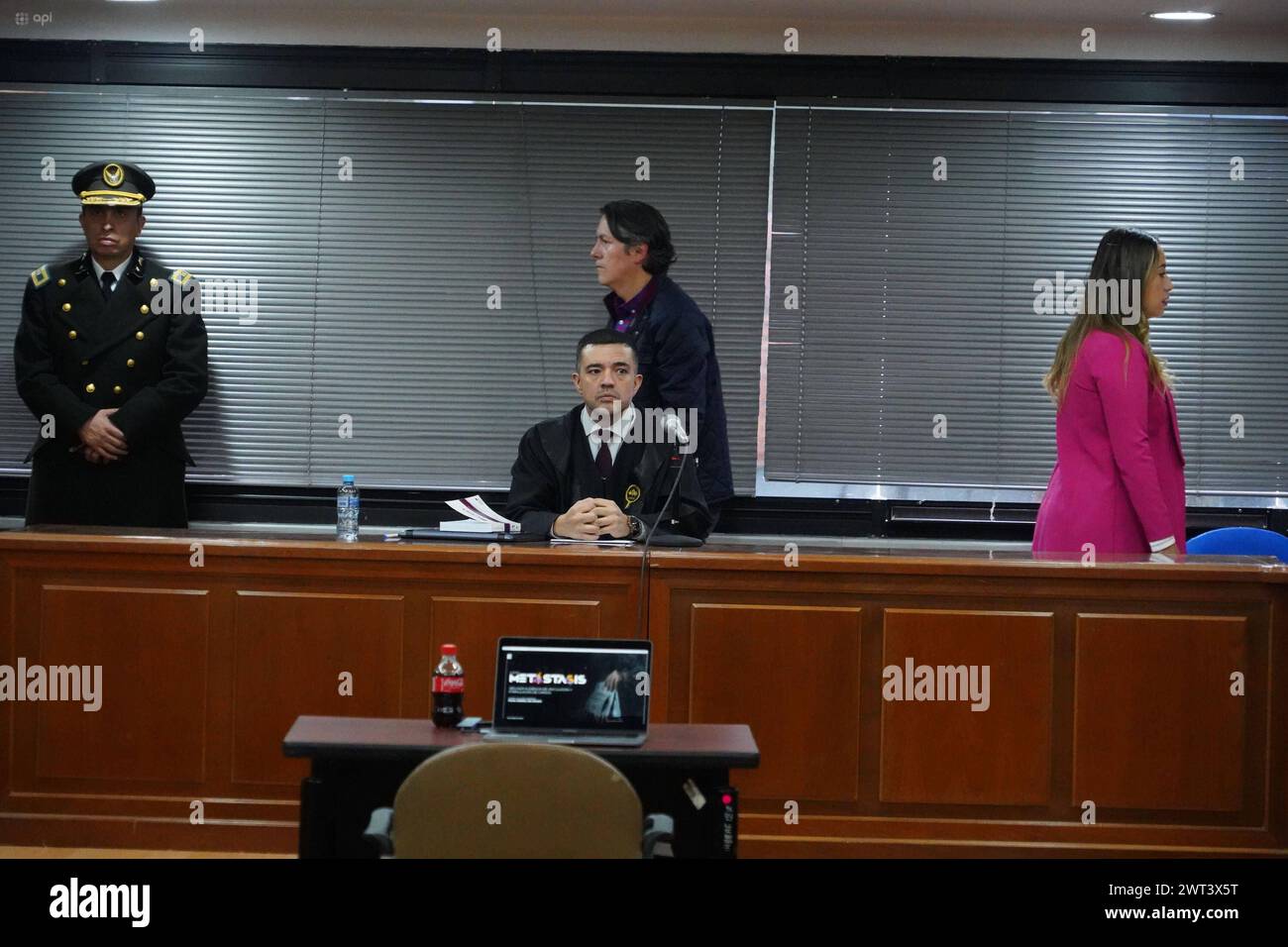 *** METASTASIS VINCULACION Quito March 15, 2024 National Court Judge Felipe Cordoba installs the organized crime linkage hearing in the Metastasis API case DANIEL MOLINEROS Quito Pichincha Ecuador CLJ METASTASISVINCULACION f0feaac0a9b4b94aae98863ea6e22b1d Copyright: xDanielxMolinerosx Stock Photo