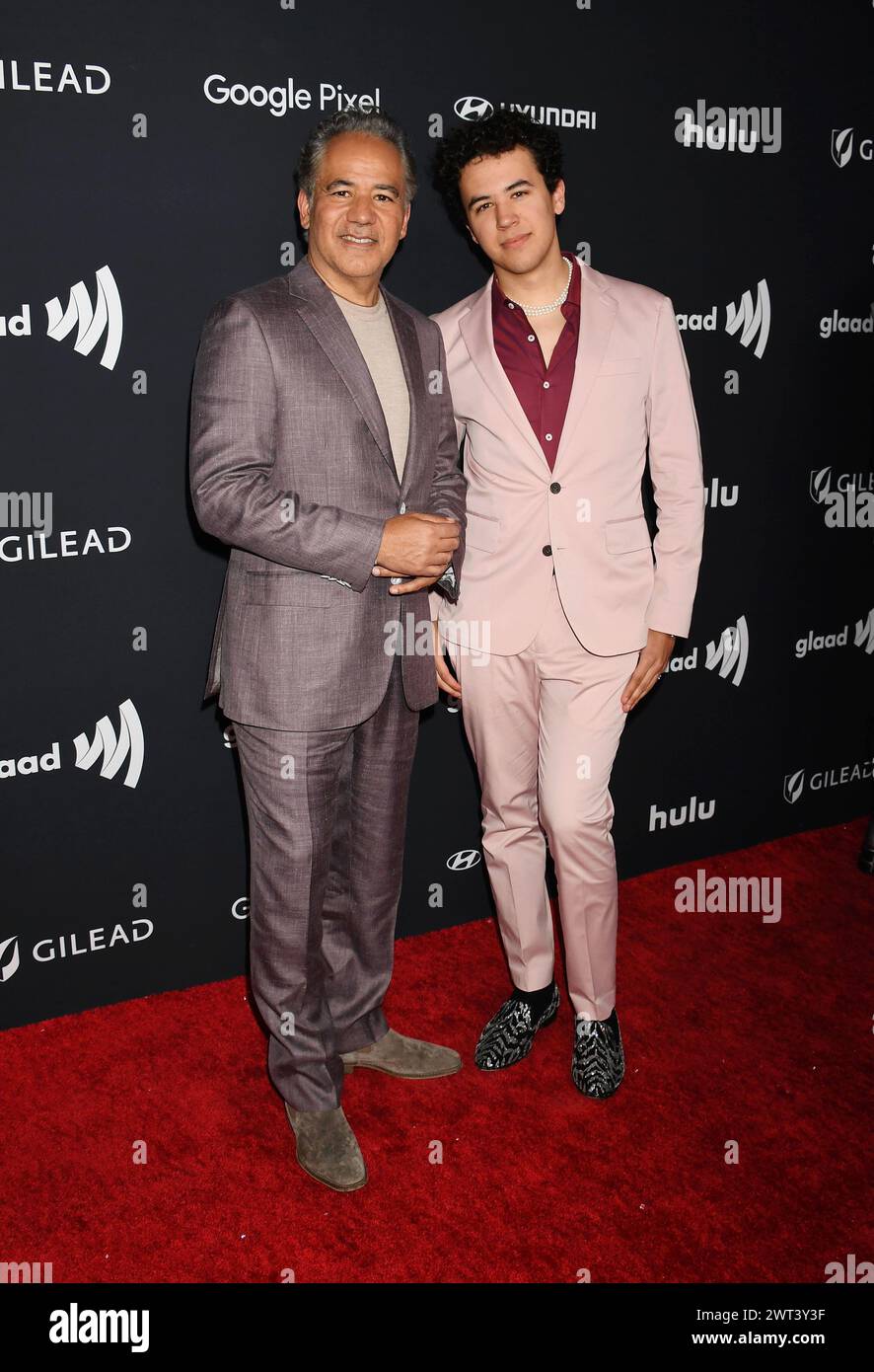 Beverly Hills, California, USA. 14th Mar, 2024. (L-R) John Ortiz and Clemente Ortiz attend the 35th Annual GLAAD Media Awards at The Beverly Hilton Hotel on March 14, 2024 in Beverly Hills, California. Credit: Jeffrey Mayer/Media Punch/Alamy Live News Stock Photo