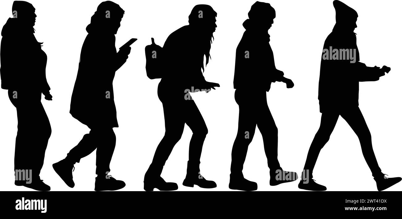 Set of silhouettes on a white background of a business people Stock ...