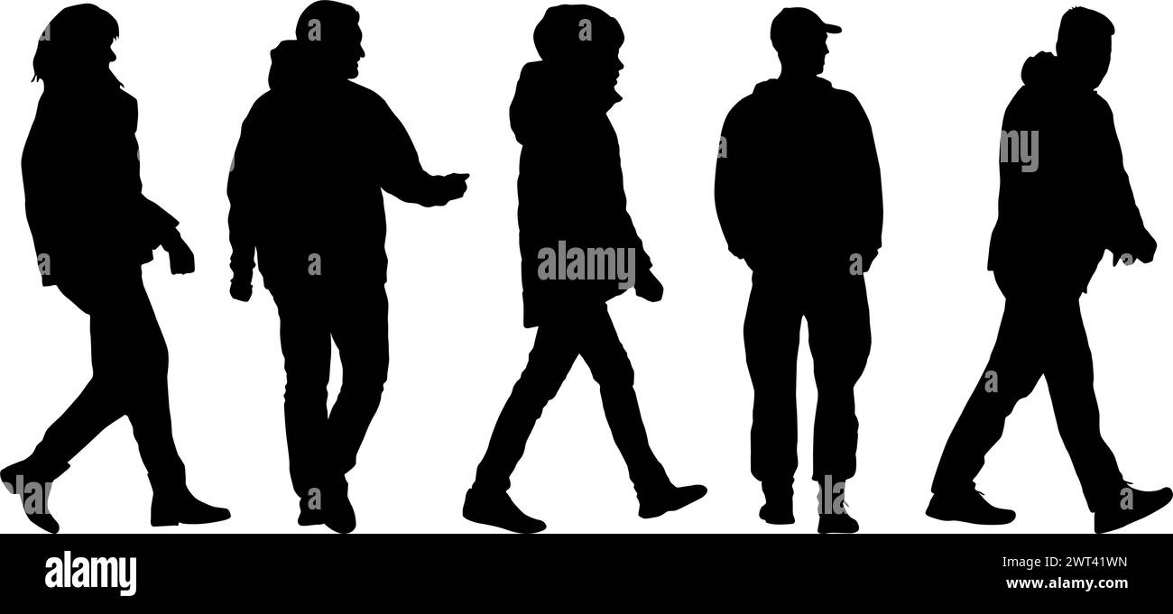 Set of silhouettes on a white background of a business people Stock ...