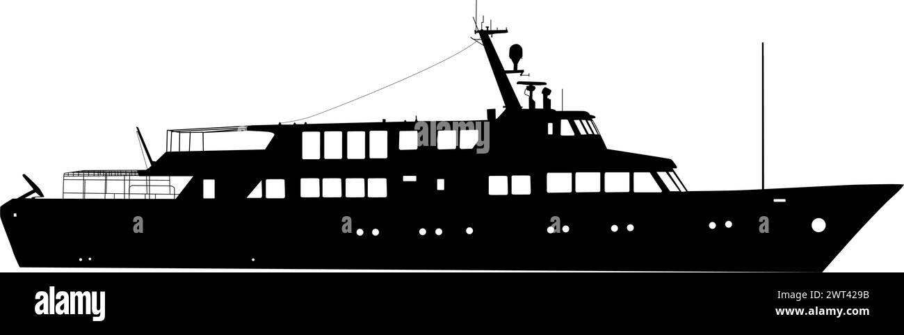 Silhouette on a white background of a transport ship. Stock Vector