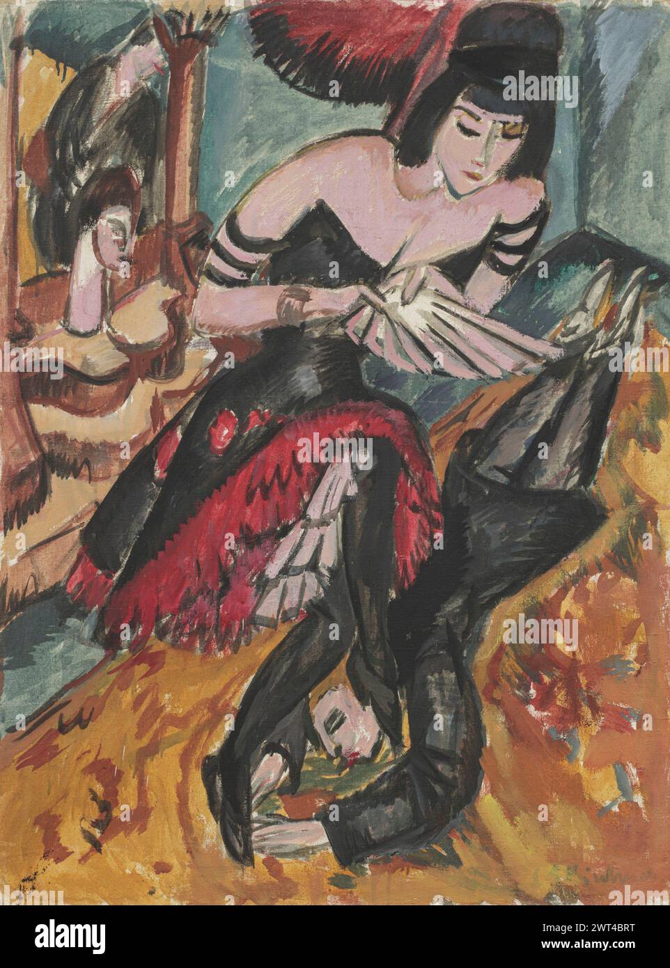 'Pantomime Reimann: Die Rache der Tänzerin' [Pantomime Reimann: The Revenge of the Dancer]   oil painting by German Painter  Ernst Ludwig Kirchner 1912 Stock Photo