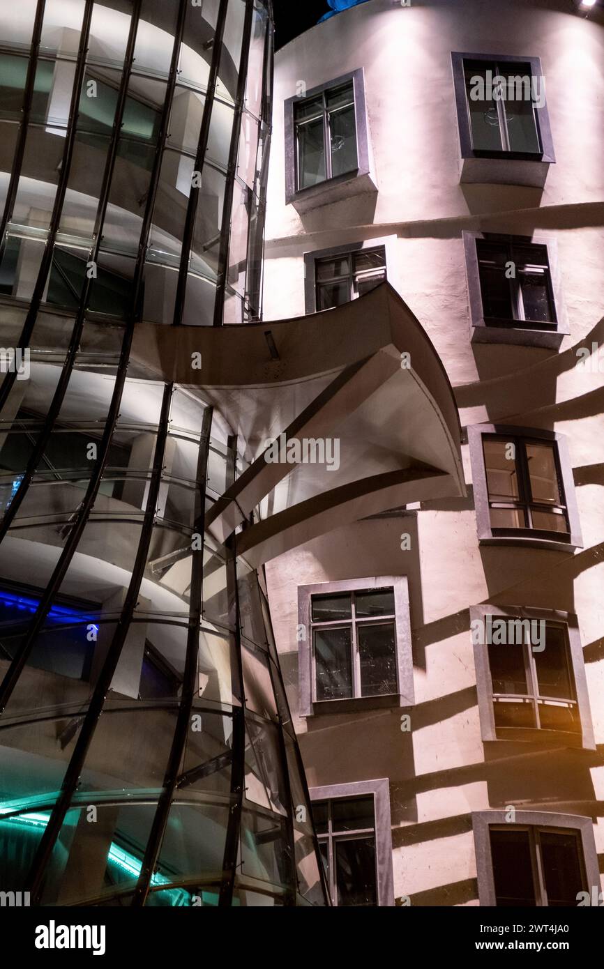 The Dancing Building at Nove Mesto. Prague, Czech Republic Stock Photo