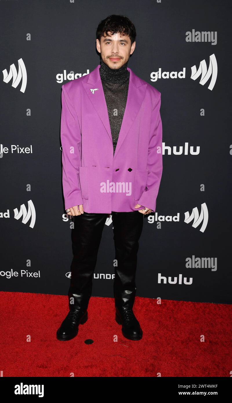 BEVERLY HILLS, CALIFORNIA - MARCH 14: David Archuleta attends the 35th Annual GLAAD Media Awards at The Beverly Hilton Hotel on March 14, 2024 in Beve Stock Photo