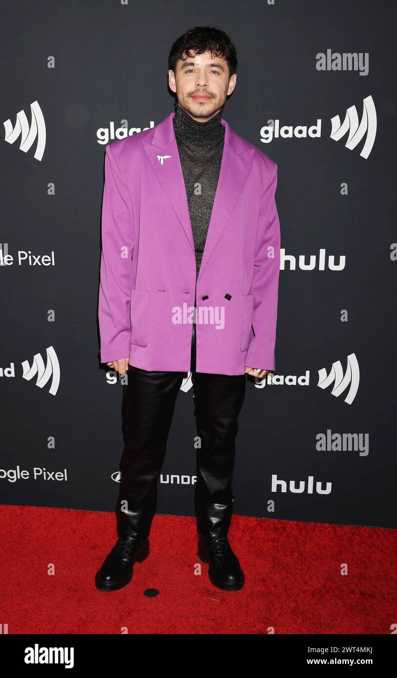BEVERLY HILLS, CALIFORNIA - MARCH 14: David Archuleta attends the 35th Annual GLAAD Media Awards at The Beverly Hilton Hotel on March 14, 2024 in Beve Stock Photo