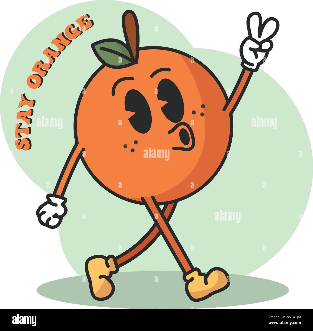 Orange groovy cartoon Fruit cute kawaii Vector Stock Vector Image & Art ...