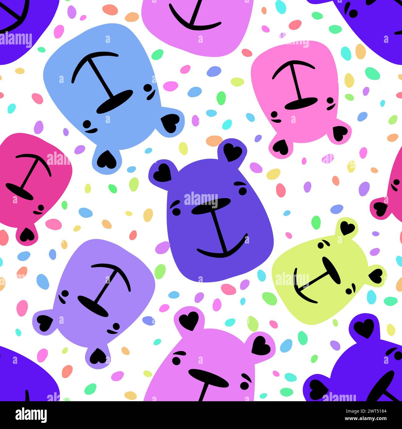 Cartoon animals seamless bears pattern for wrapping paper and fabrics ...