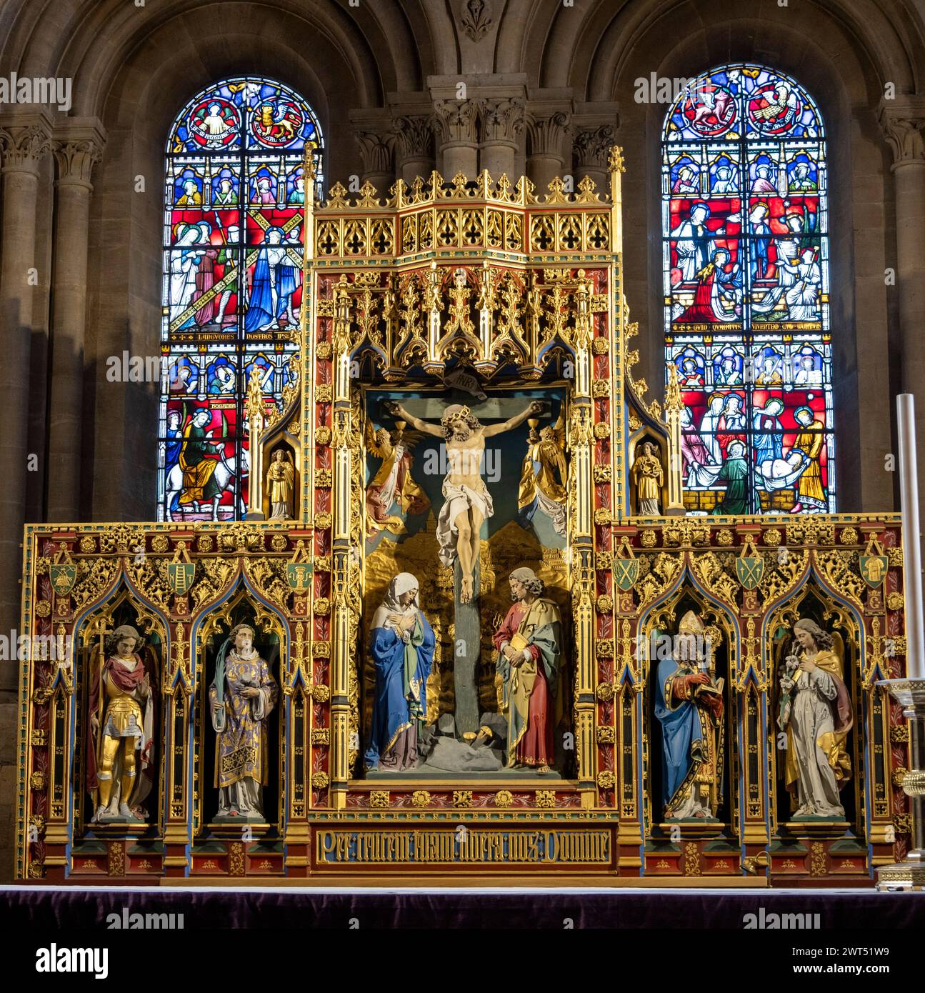 altar, The Cathedral, Christ Church College, Oxford, England Stock Photo