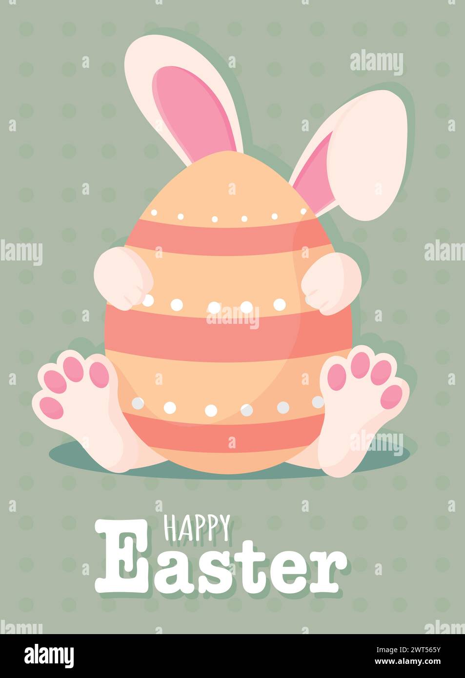 Happy easter card Bunny and easter egg Vector Stock Vector Image & Art ...