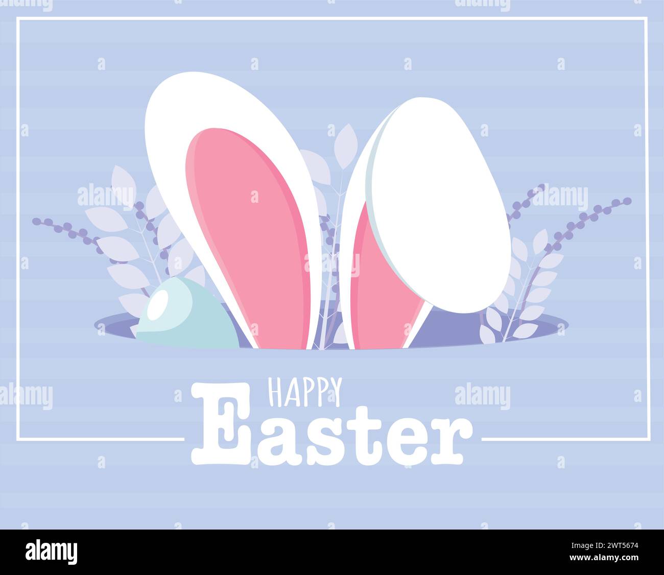 Happy easter card Bunny ears Vector Stock Vector Image & Art - Alamy