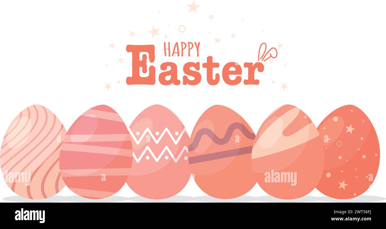 Happy easter card Decorated easter eggs Vector Stock Vector Image & Art ...
