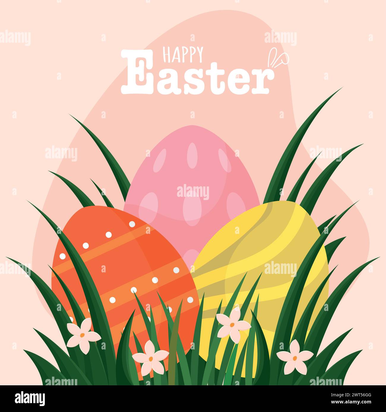 Happy easter card Decorated easter eggs Vector Stock Vector Image & Art ...