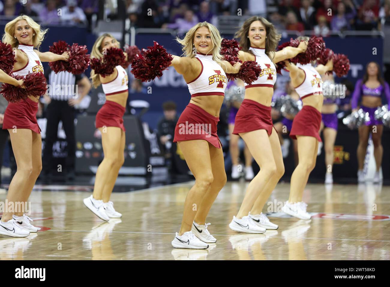 KANSAS CITY, MO - MARCH 14: Iowa State Cyclones cheerleaders during a ...