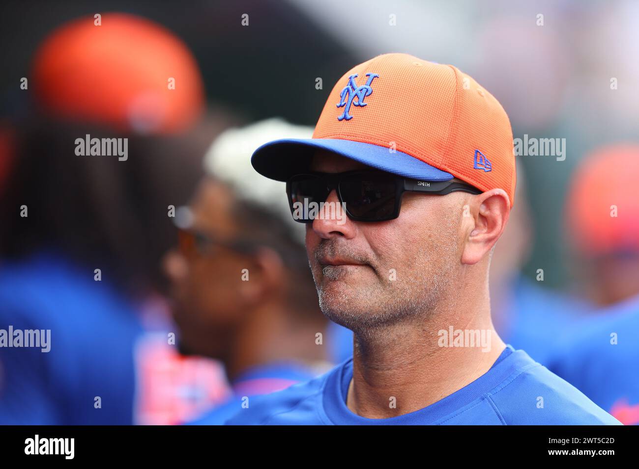 New York Mets hitting coach Eric Chavez 61 watches during the second