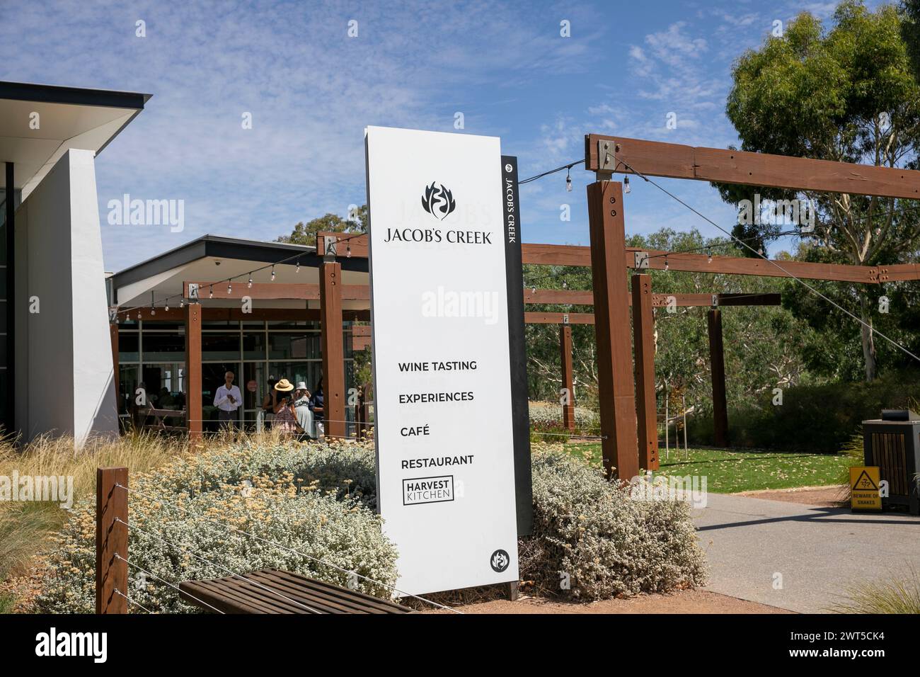 Jacobs Creek in the Barossa Valley, visitor centre for vineyard history, cafe,wine tastings and restaurant, South Australia,2024 Stock Photo