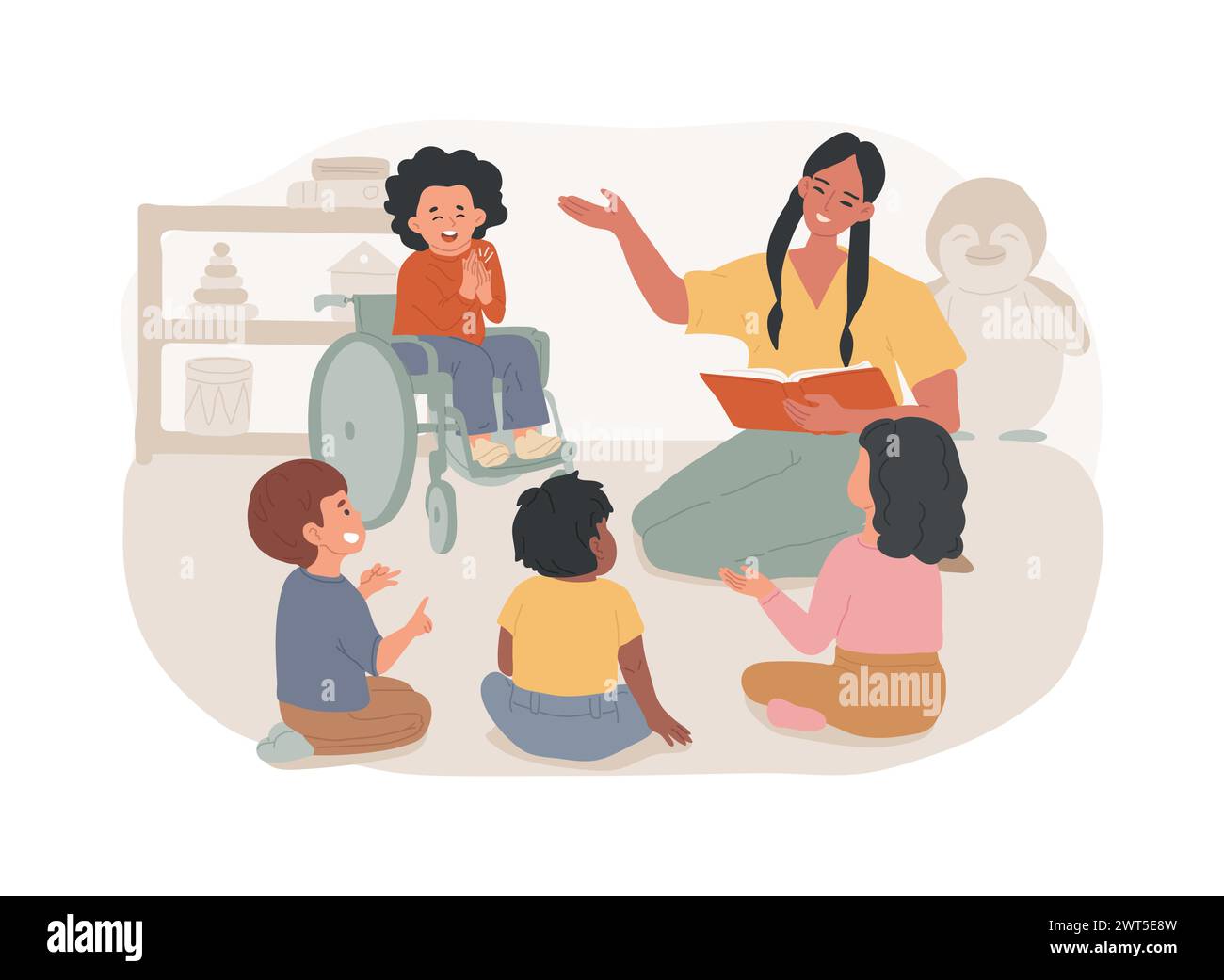 Special education preschool isolated concept vector illustration ...