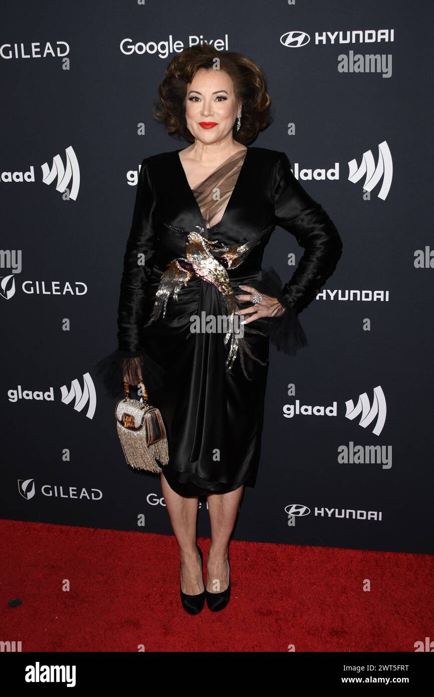 March 14, 2024, Los Angeles, California, USA: JENNIFER TILLY attends the 35th Annual GLAAD Media Awards at the Beverly Hilton in Beverly Hills, California (Credit Image: © Charlie Steffens/ZUMA Press Wire) EDITORIAL USAGE ONLY! Not for Commercial USAGE! Stock Photo