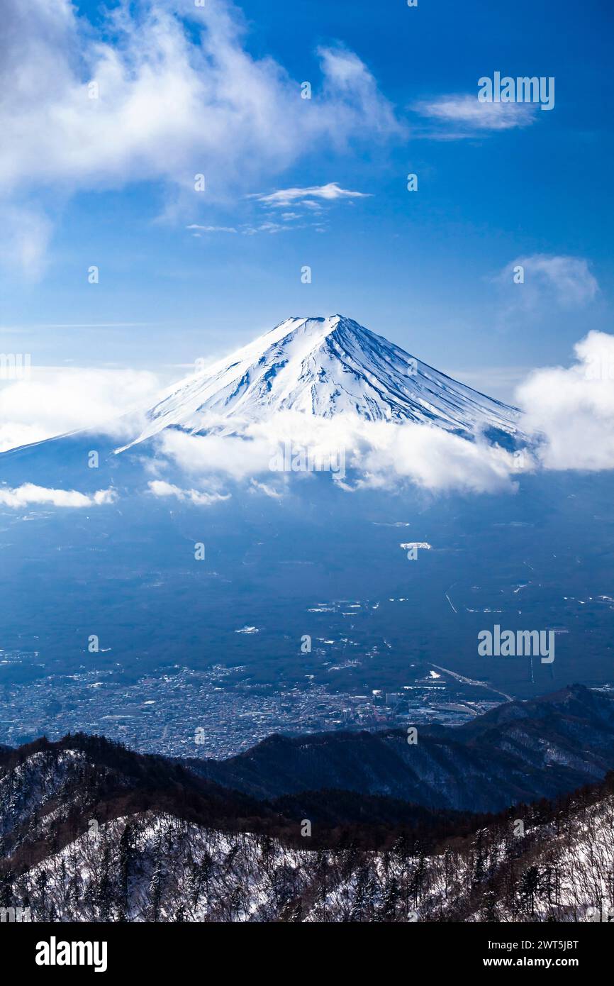 Mount Fuji, view from Mt. Mitsutouge(1785m), Nishikatsura-cho, Yamanashi, Japan, East Asia, Asia Stock Photo