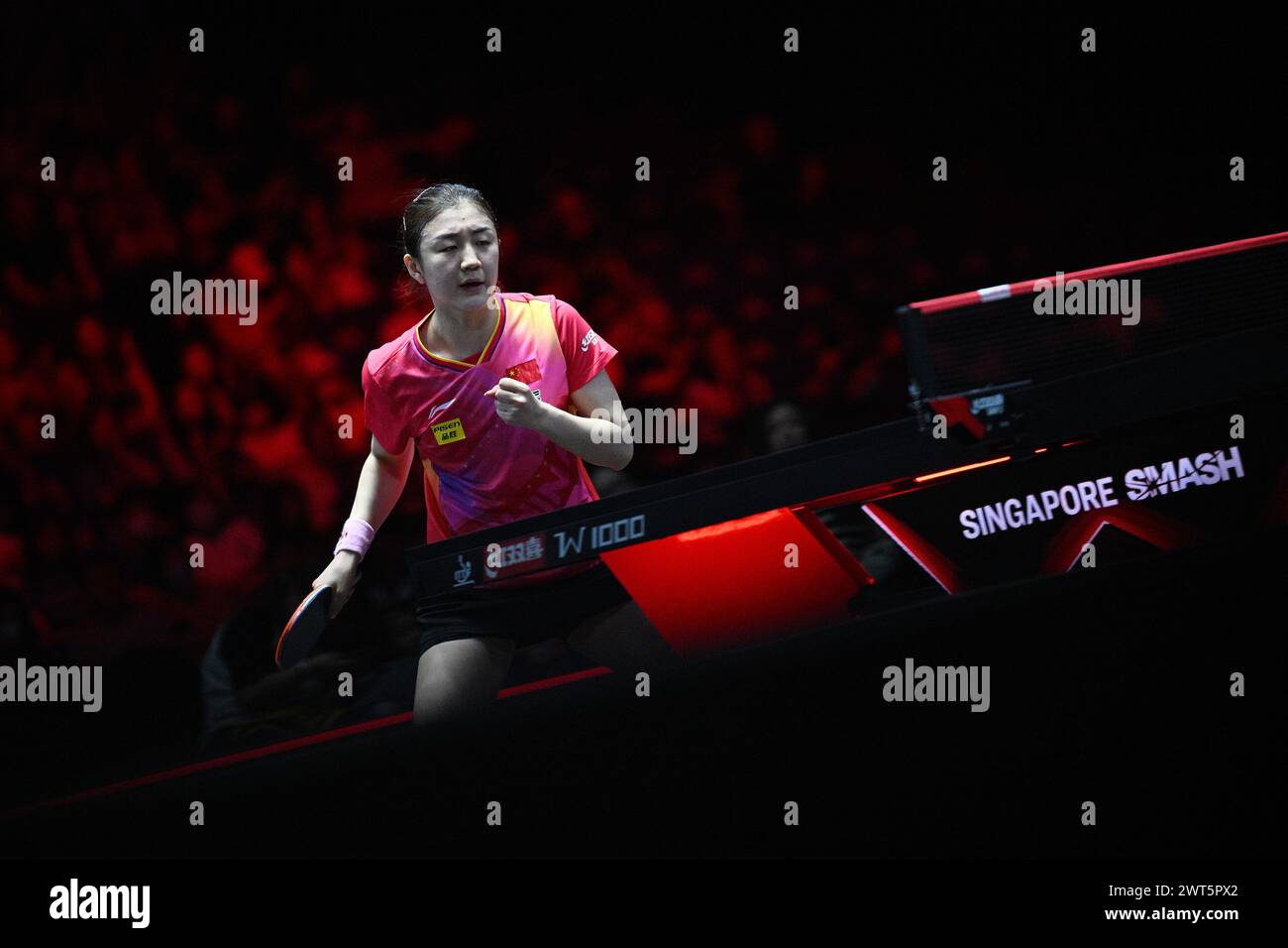 Singapore. 15th Mar, 2024. Chen Meng of China celebrates during the