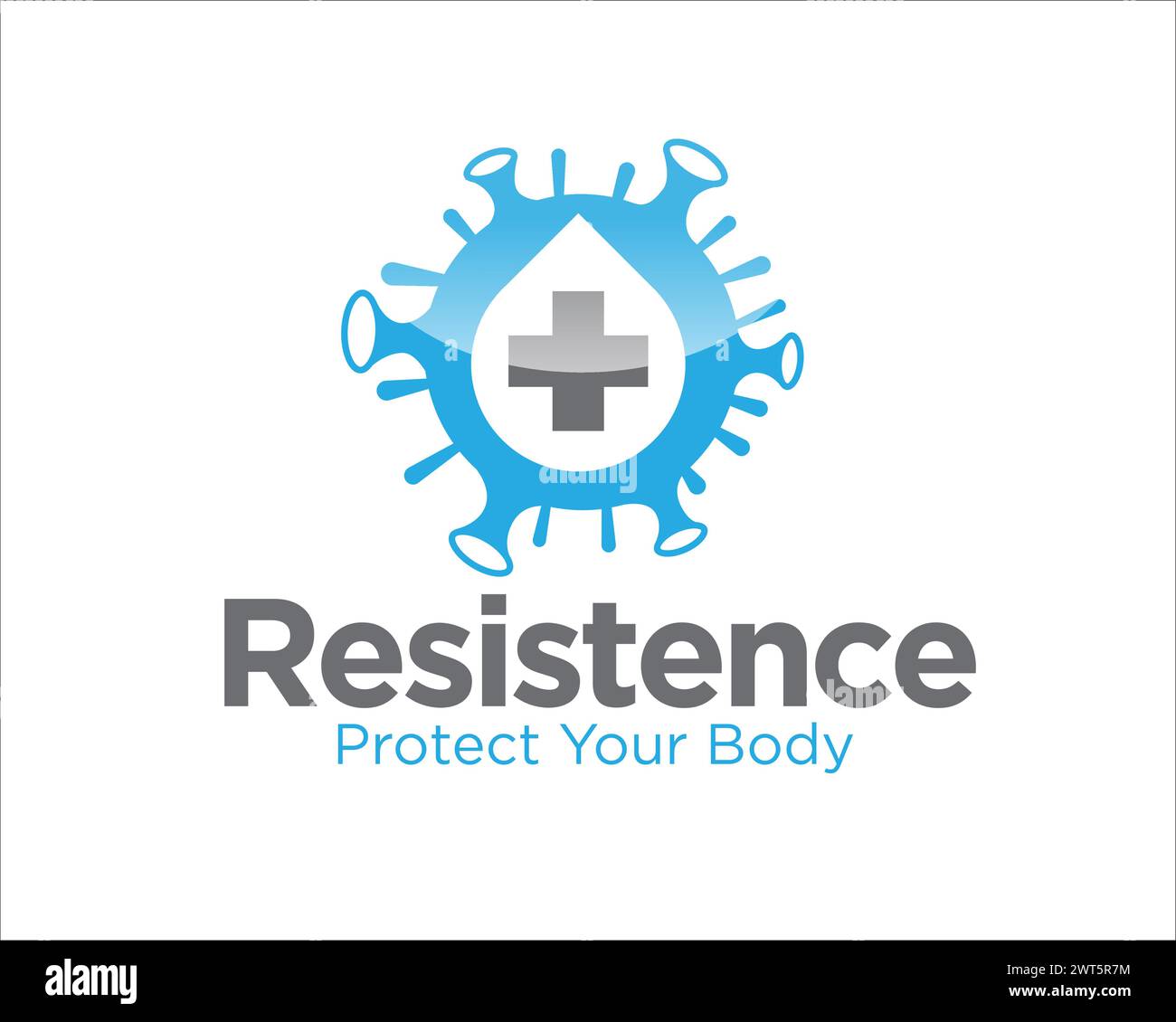 resistance medical protection from virus logo designs Stock Vector