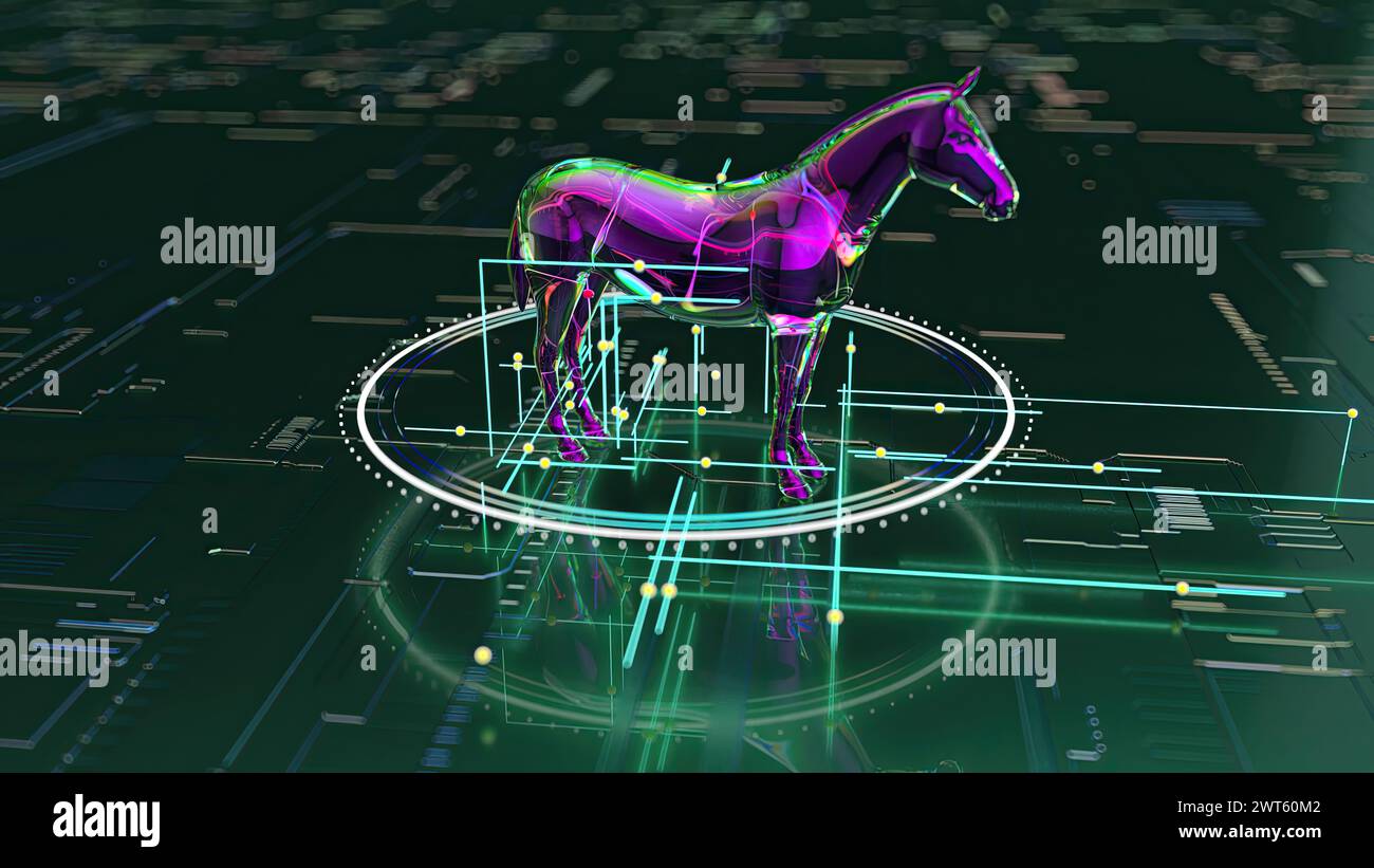 Trojan horse computer virus, conceptual illustration Stock Photo - Alamy