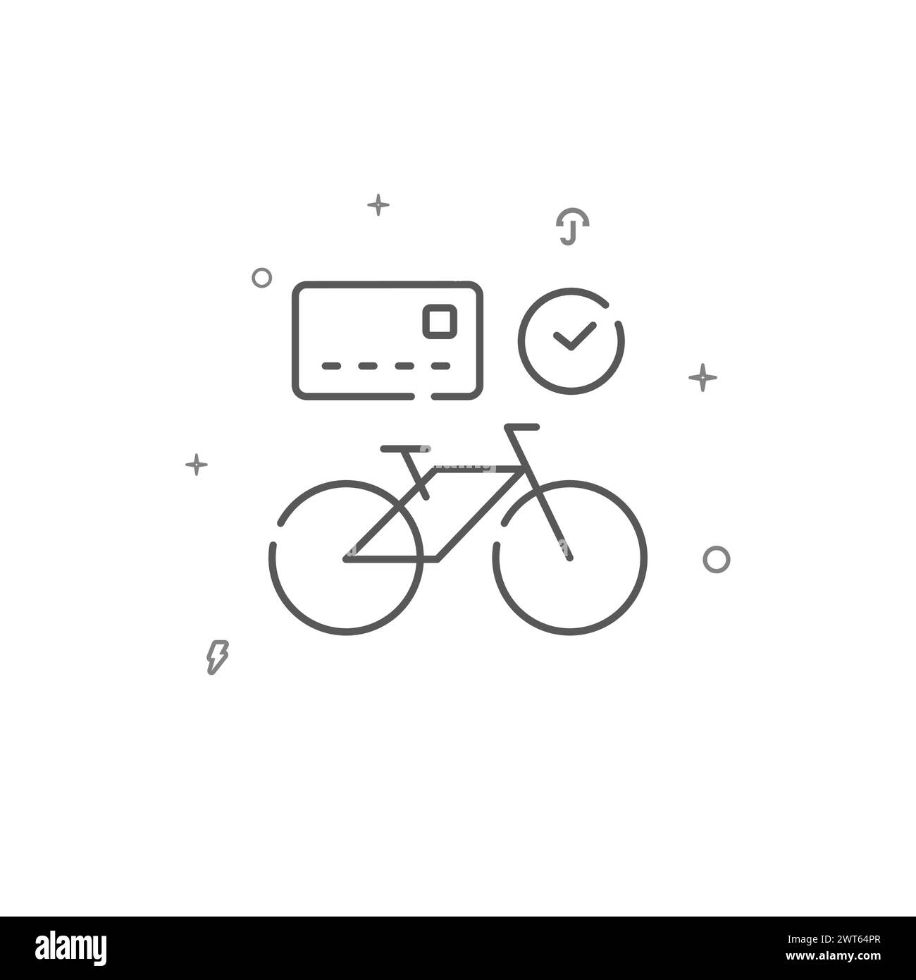 Bicycle rent simple vector line icon. Symbol, pictogram, sign isolated ...