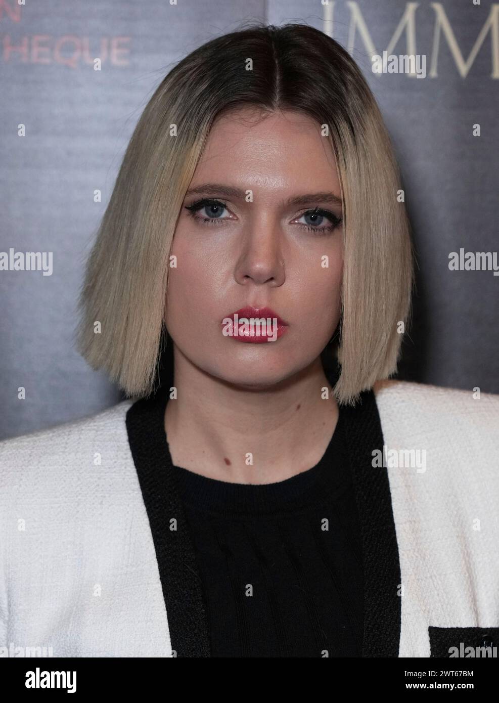 Skye Aurelia arrives at the premiere of "Immaculate" on Friday, March