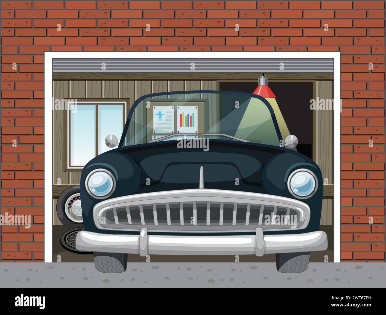 Driveway building side view Stock Vector Images - Alamy