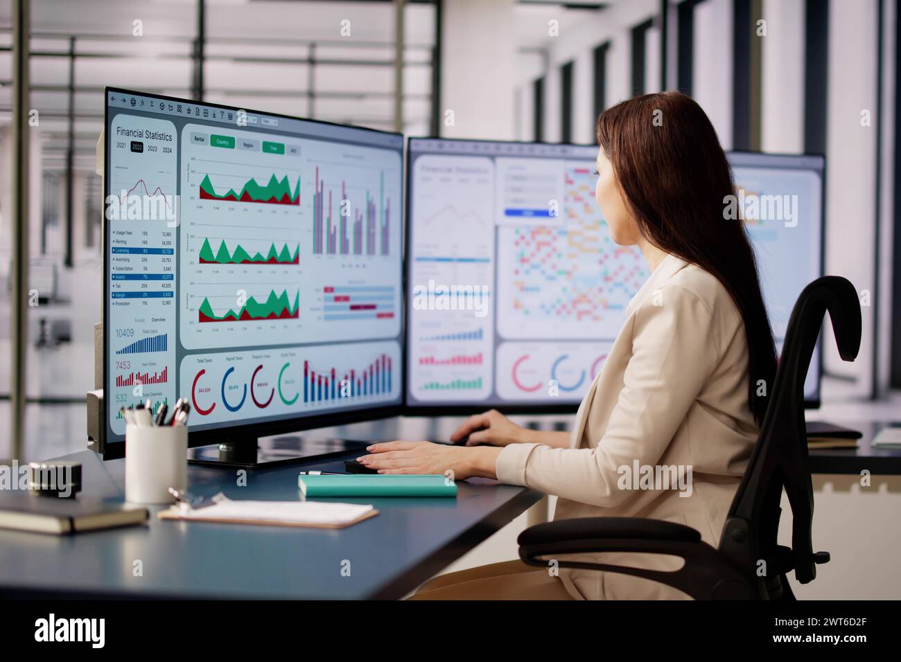 Business Data Analytics Dashboard And KPI Performance Stock Photo