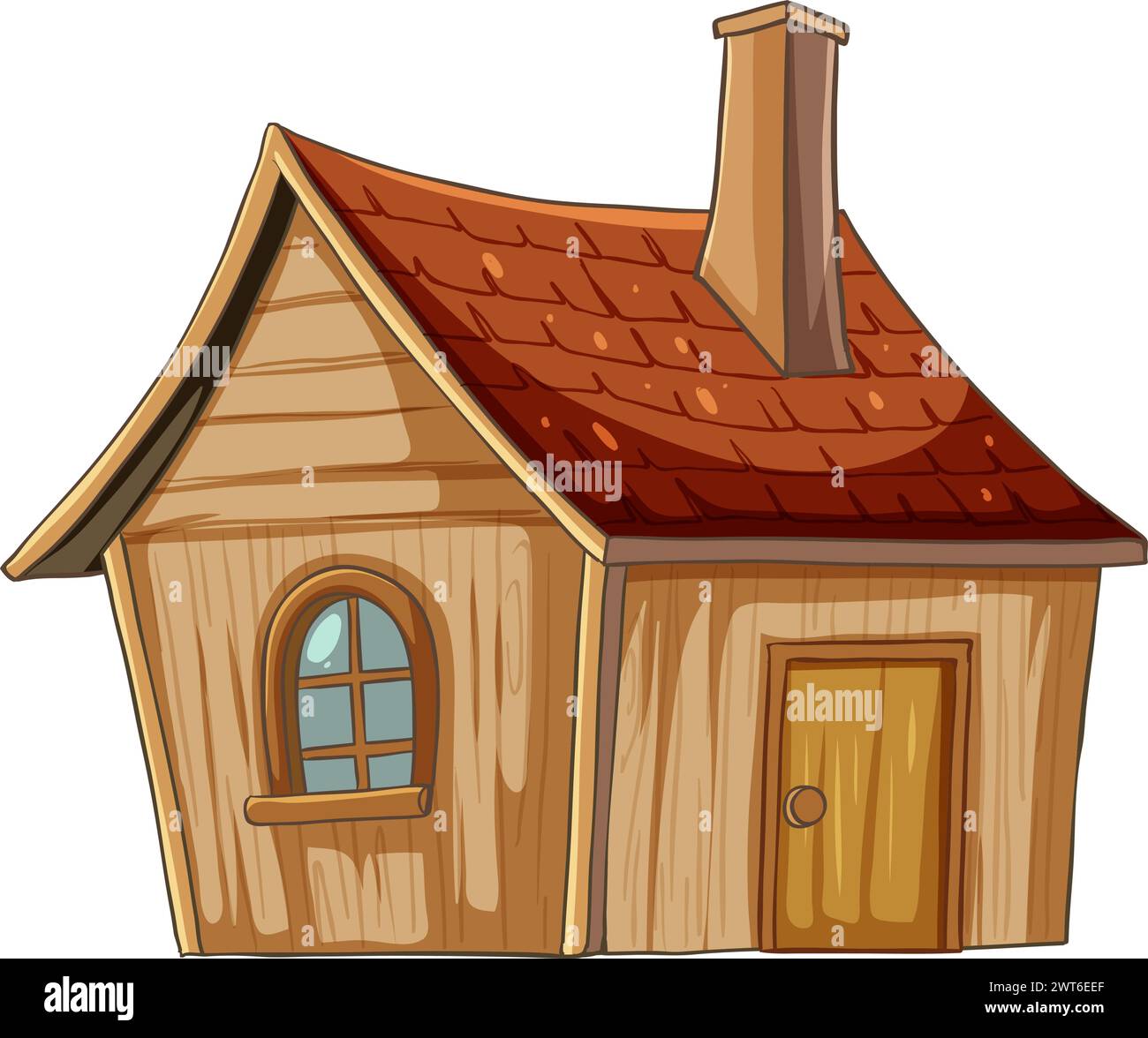 Vector illustration of a small wooden house Stock Vector Image & Art ...